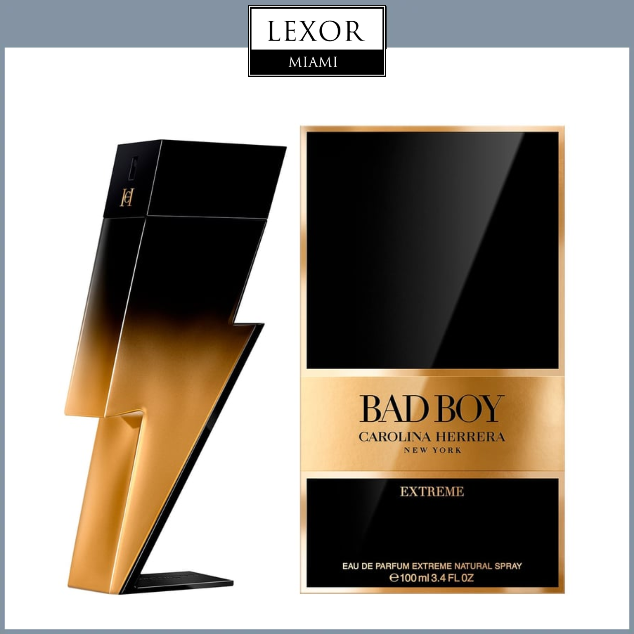 Carolina Herrera Bad Boy Extreme 3.4 Oz EDP Sp Men Perfume – Lexor Miami