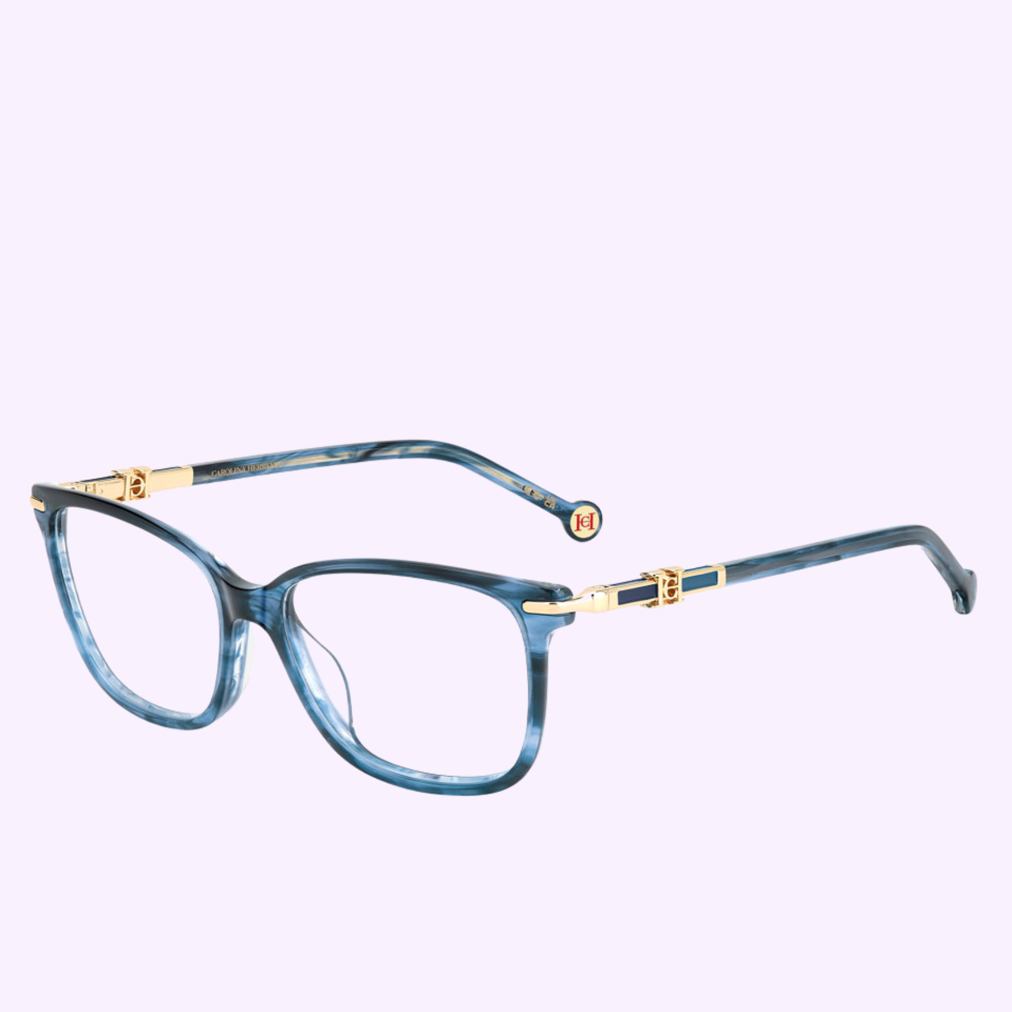 Angle View Carolina Herrera Optical Frames HER 0381/G 38I BLUE HORN