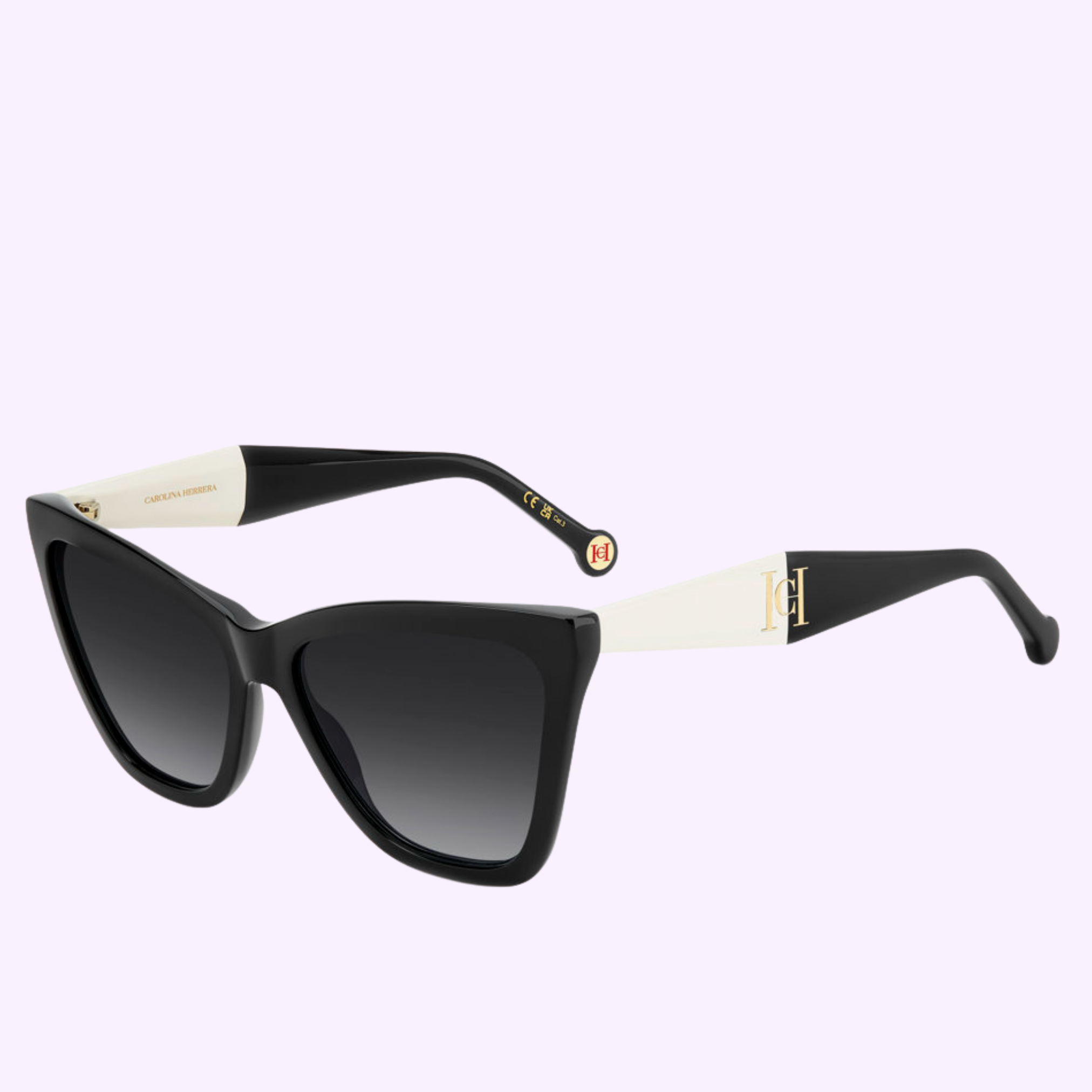 Angle View Carolina Herrera Sunglasses HER 0374/S 80S BLACK