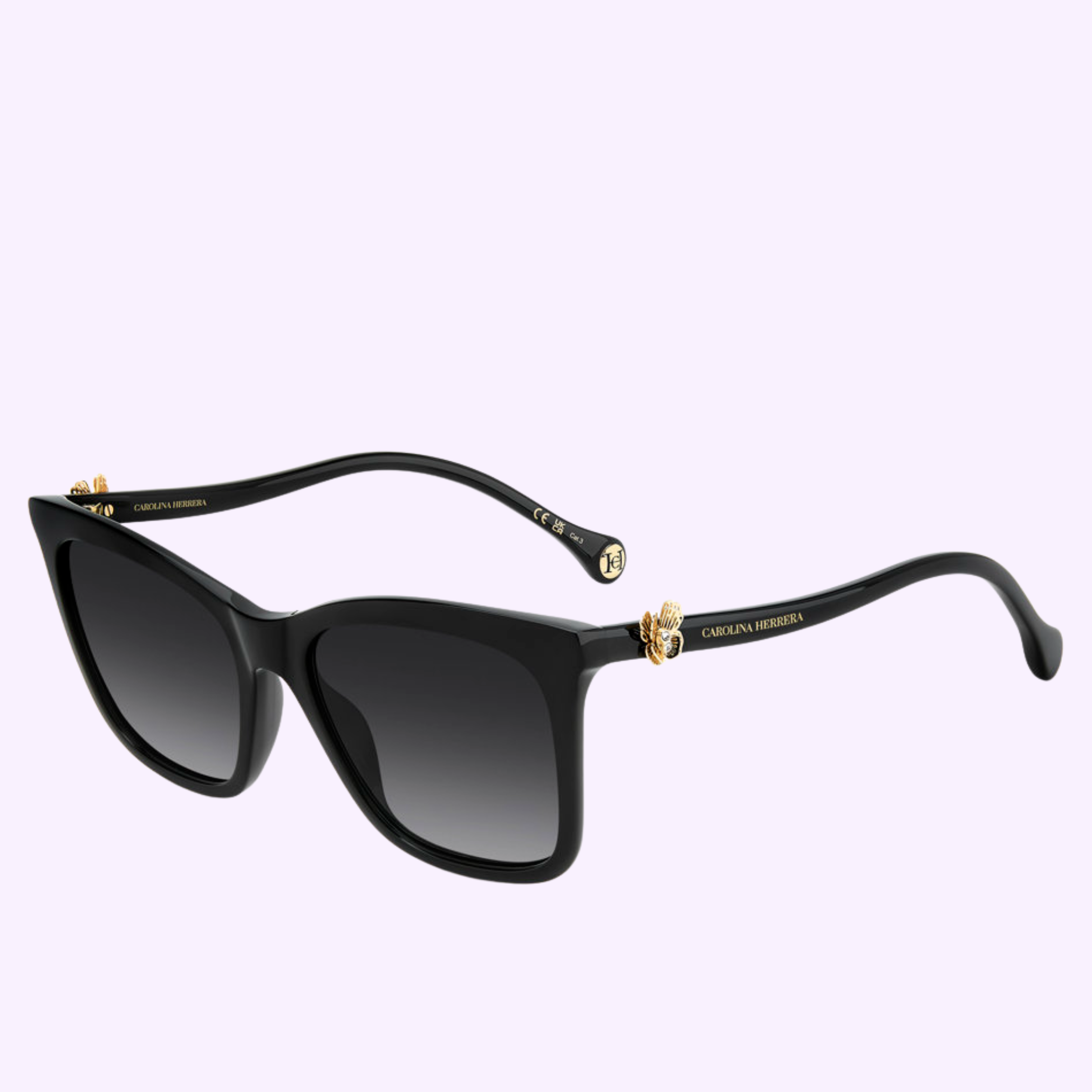 Angle View Carolina Herrera Sunglasses HER 0394/G/S 807 BLACK