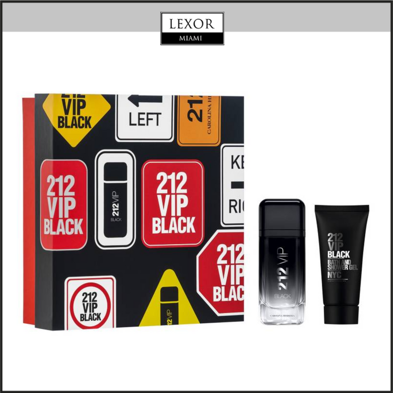 Carolina Herrera 212 VIP Black 3.4 EDP SP + 3.4 S/G Men Set (Caja dura)