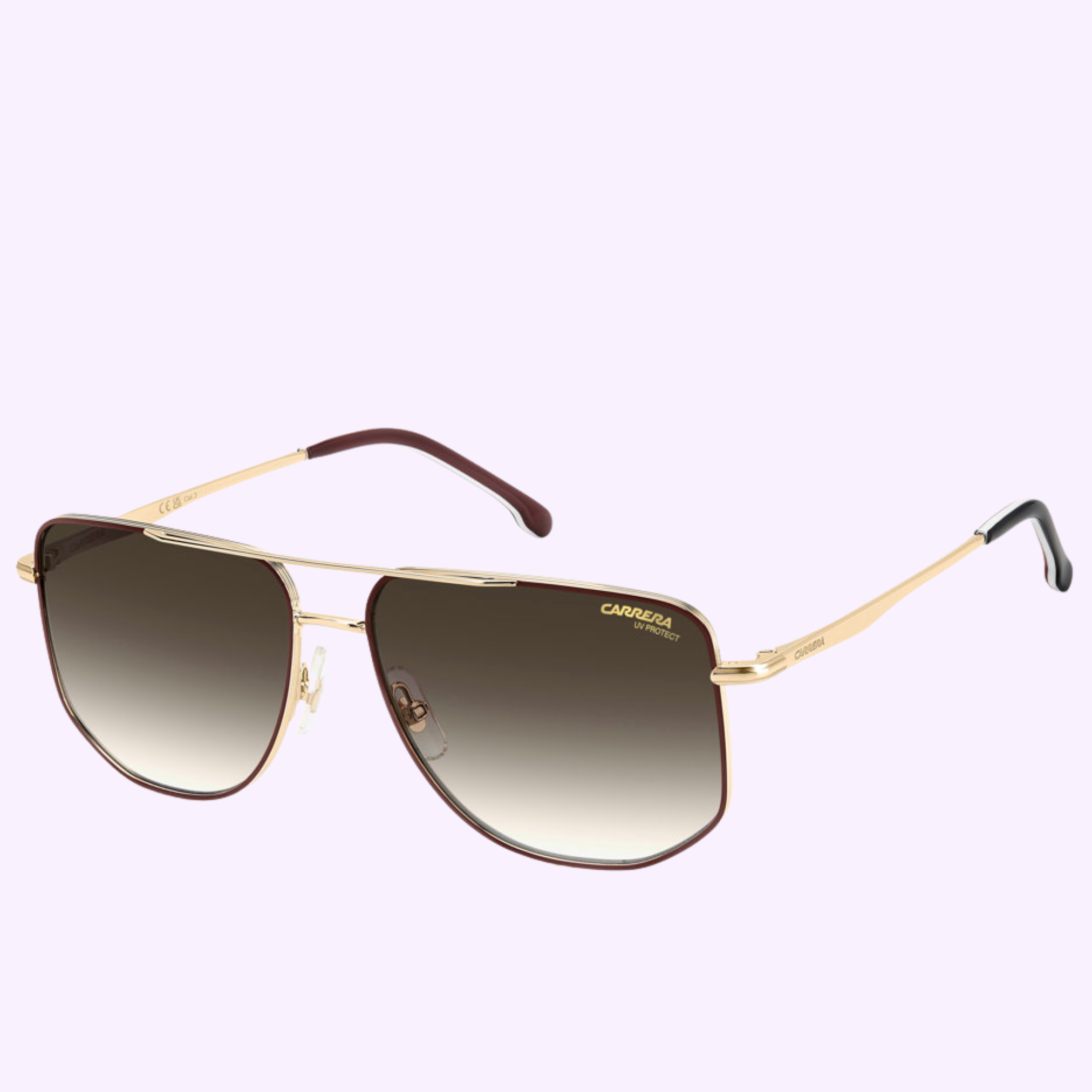 Angle View Carrera Sunglasses CARRERA 355/S RHL GOLD BLCK