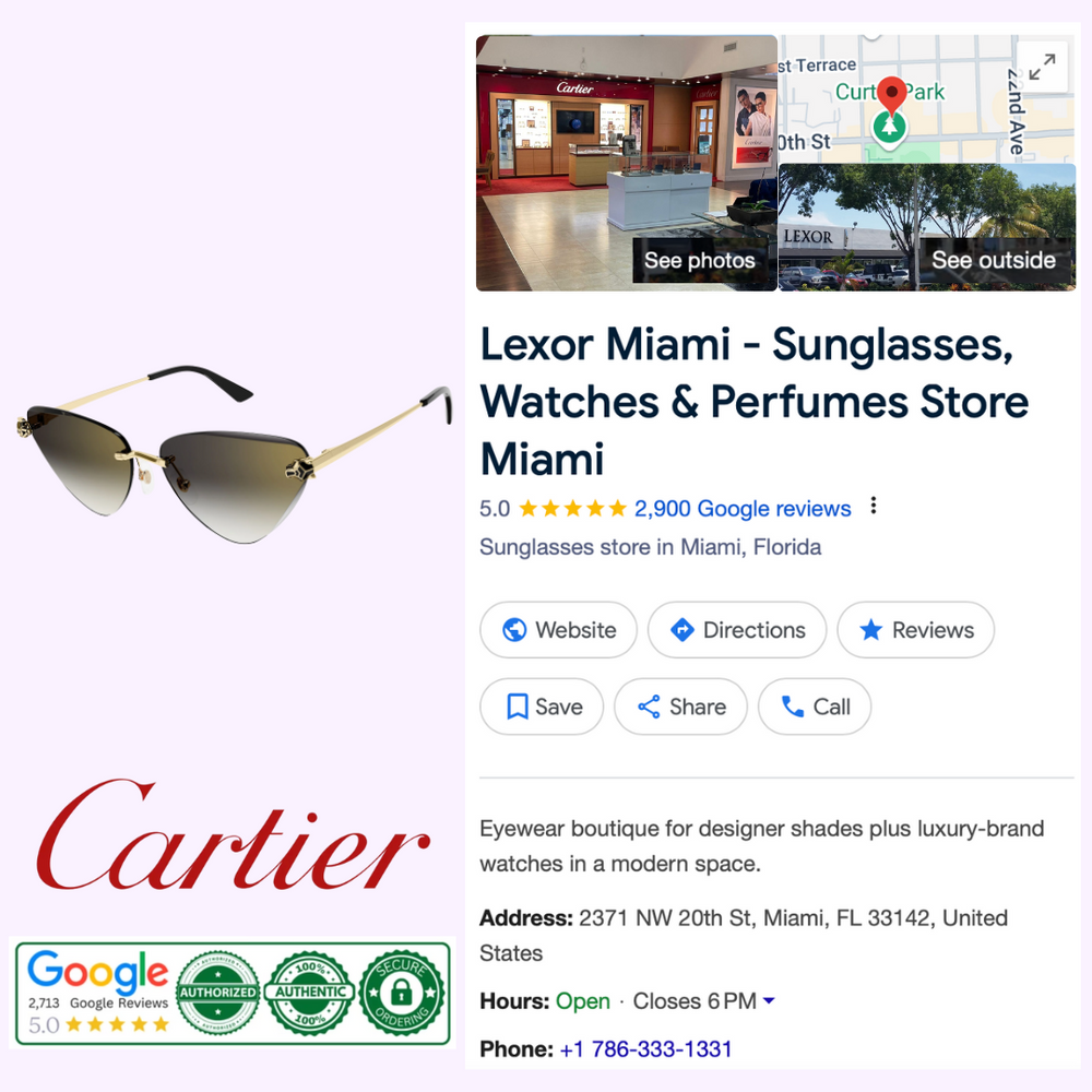 Cartier CORE RANGE CT0399S-001 62 Sunglasses – Lexor Miami