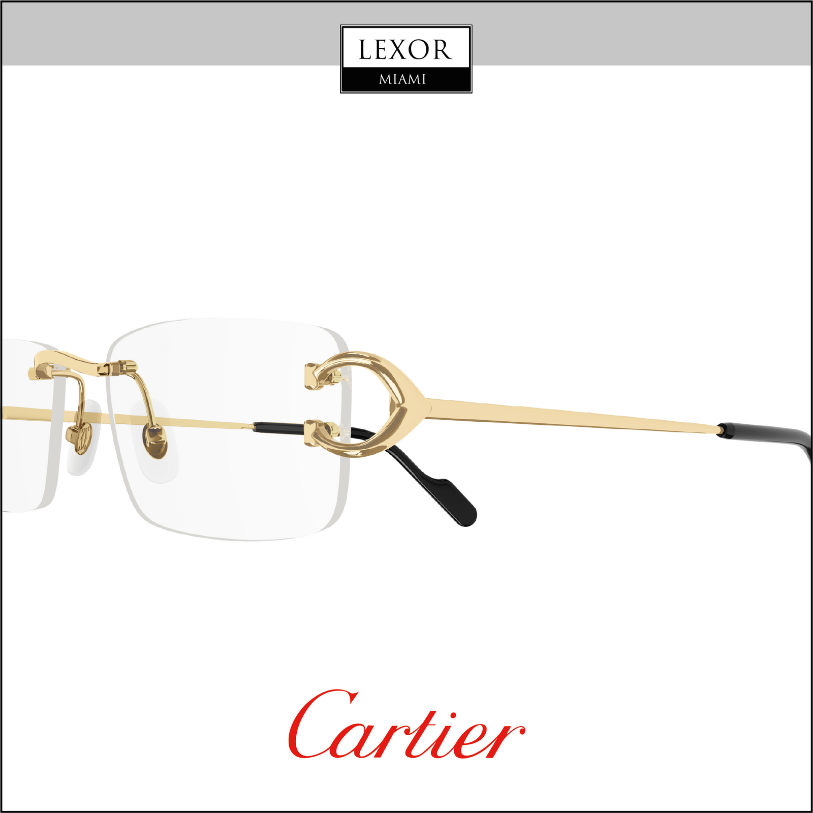 Men's Cartier Eyeglasses Frame Cartier CT0344O-001 53 Optical