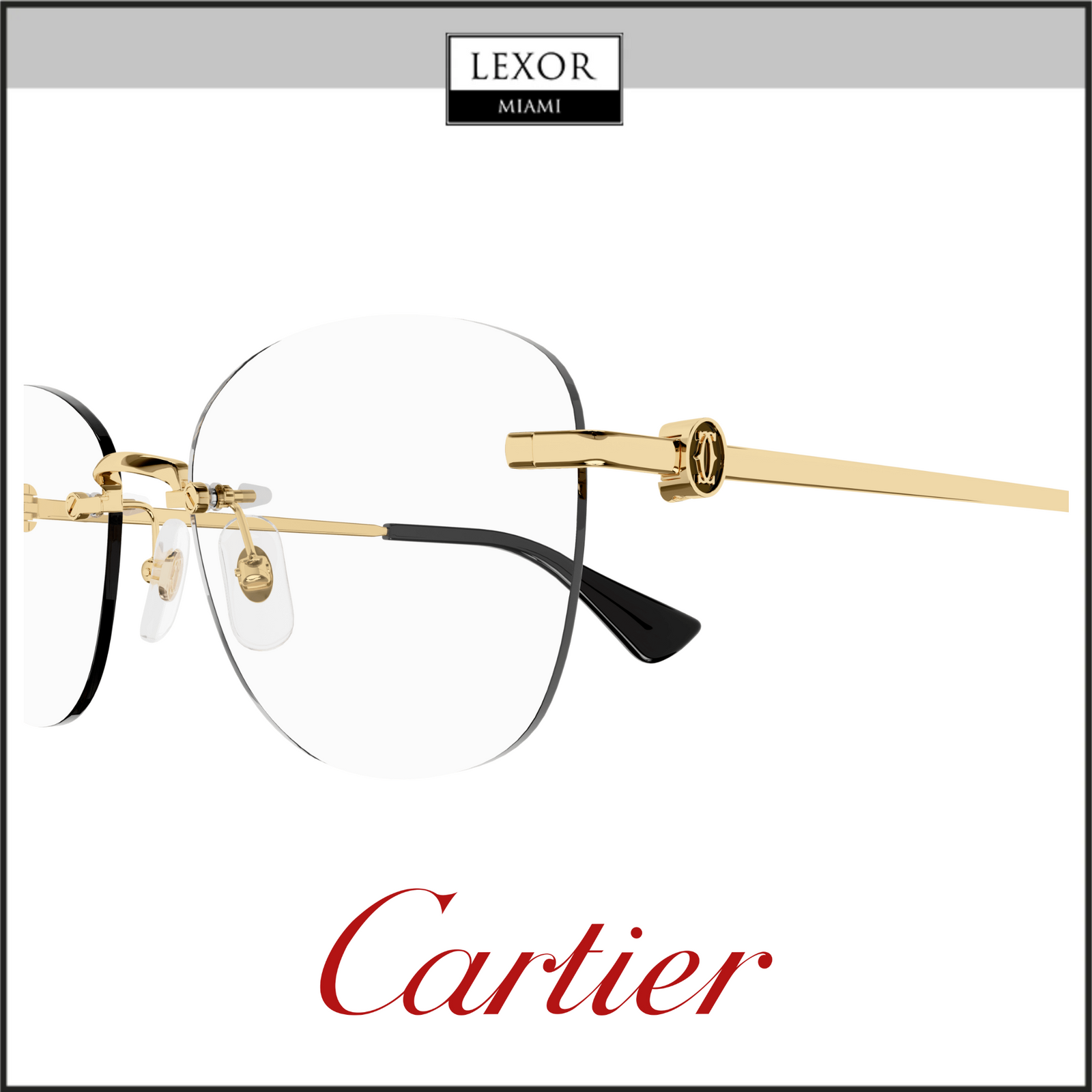 Cartier CT0414O-001 56 Optical Frame WOMAN METAL – Lexor Miami
