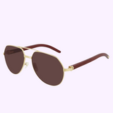 Gafas de sol Cartier CT0272S 004 60 HOMBRE METAL MADERA
