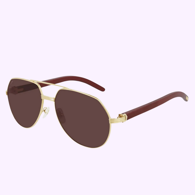 Gafas de sol Cartier CT0272S 004 60 HOMBRE METAL MADERA