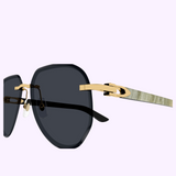Gafas de sol Cartier CT0440S-002 para mujer con cuerno auténtico