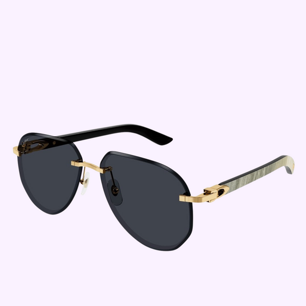 Gafas de sol Cartier CT0440S-002 para mujer con cuerno auténtico
