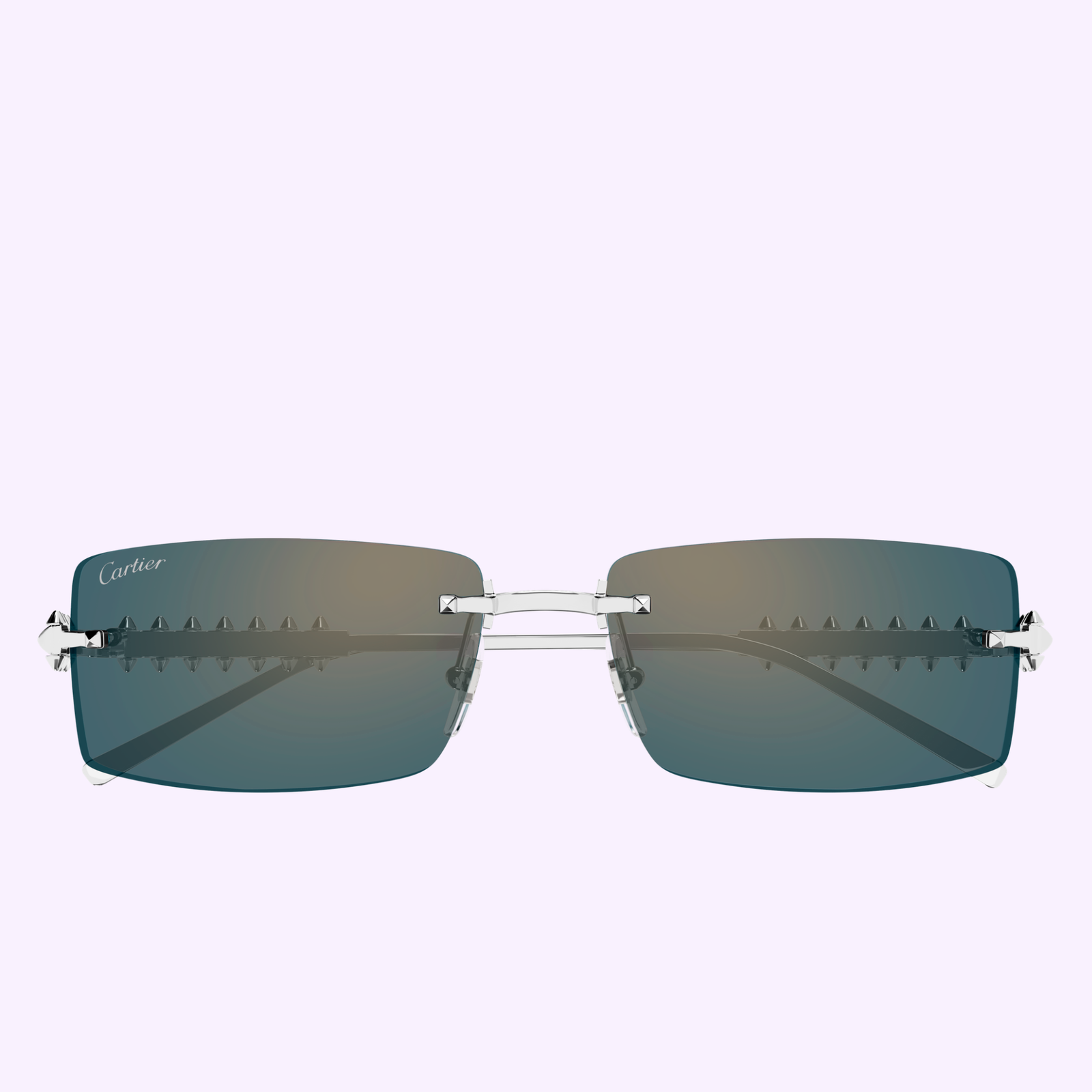 Cartier CT0604S-005 Sunglasses Silver Green Metal display picture 2
