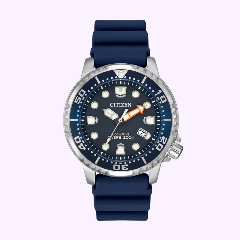 Citizen BN0151-09L ProMaster Diver Eco-Drive Blue Silicone Strap Men Watches