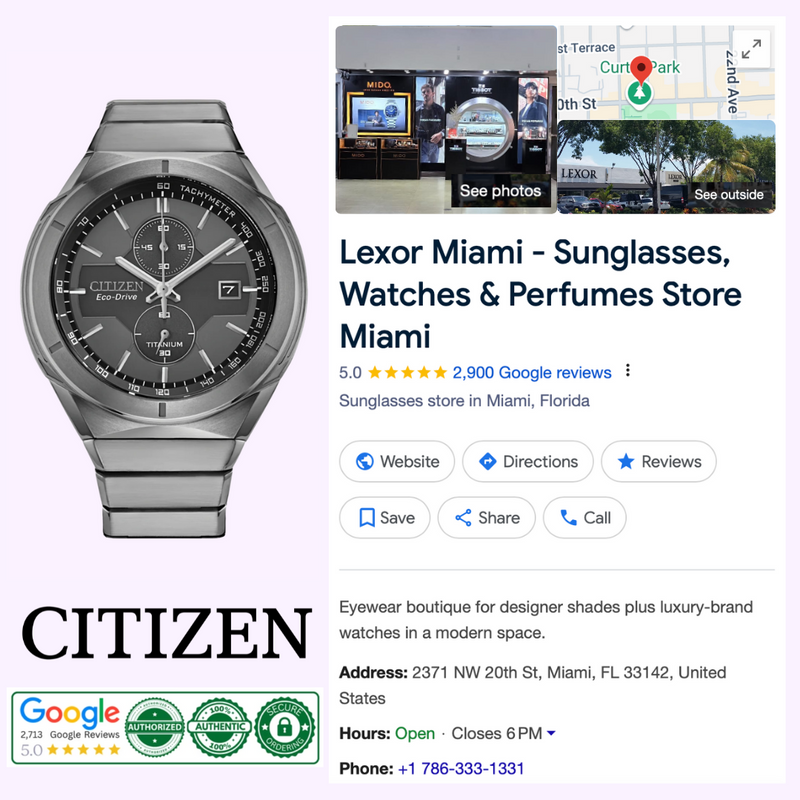 Reloj Citizen CA7050-57H Super Titanium Armor Eco-Drive con correa de acero inoxidable plateada para hombre