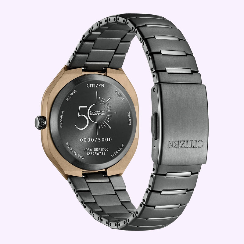 Citizen Eco-Drive Photon case profile, Super Titanium with DLC coating
