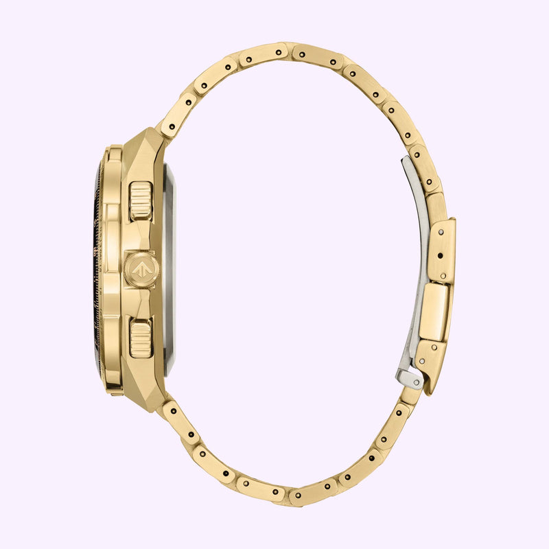 Citizen Skyhawk A-T side profile, light gold-tone 46mm case