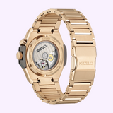 The Citizen Watches Series8 890 NB6069-53H is displayed from the back, showcasing its rose gold-tone stainless steel, open case back, visible mechanics, and detailed rim engravings.