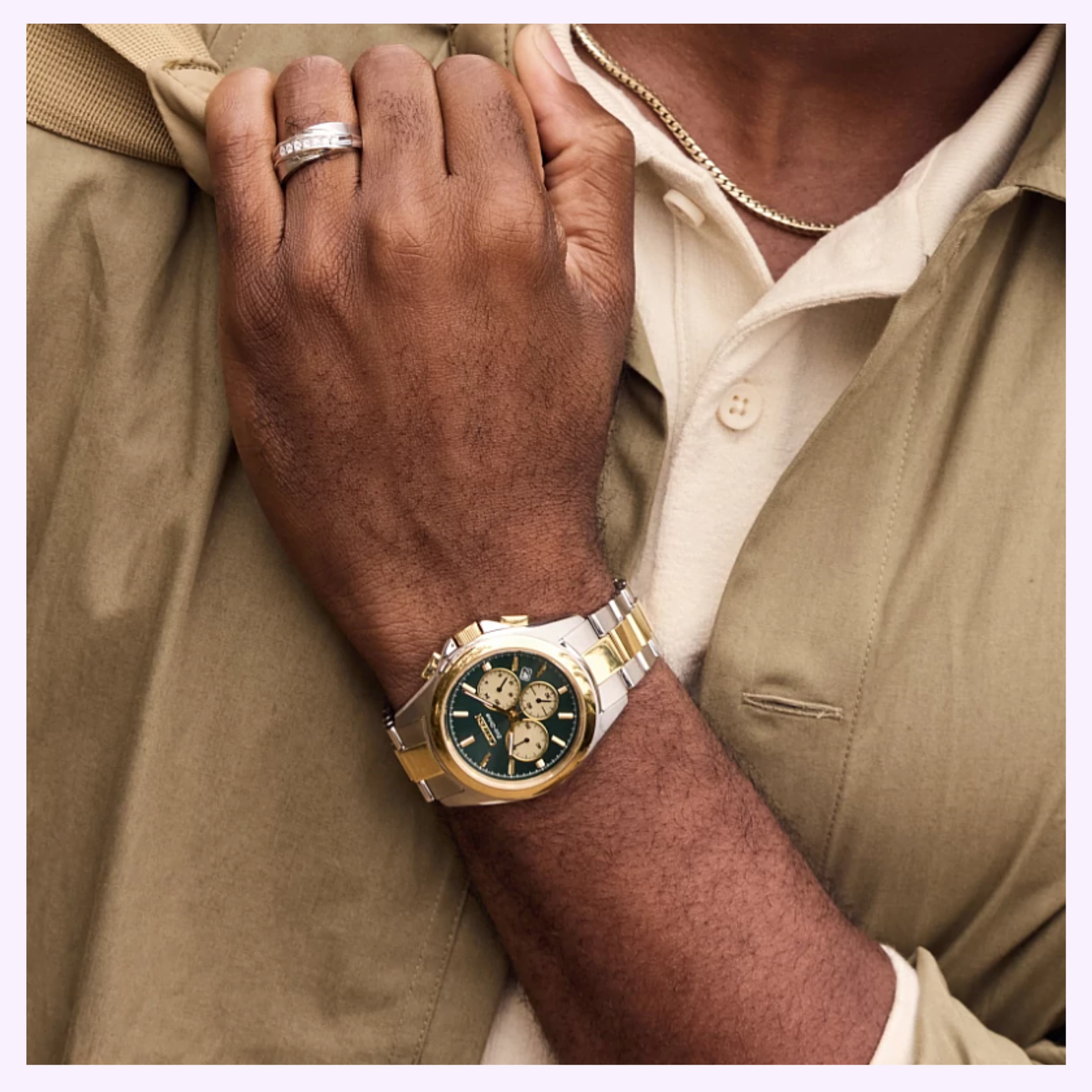 マリンゴールド Series8 880 GMT Gold-Tone Dial Stainless Steel Bracelet NB6032-53P