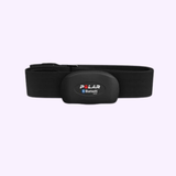 Pair your Polar 90050556 V800 Fitness Watch w/ Heart Rate Monitor - Blue from Polar Watches with its adjustable Bluetooth chest strap for accurate fitness tracking; ideal for use on a light background.