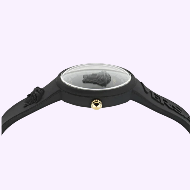 Women\'s Swiss Medusa Pop Black Silicone Strap Watch Versace Medusa Pop Swiss Quartz Black Silicone Watch, 39mm  main image 4