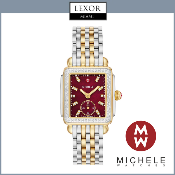 Michele MWW06V000130 Deco Mid Two-Tone 18K Gold-Plated Diamond Watch