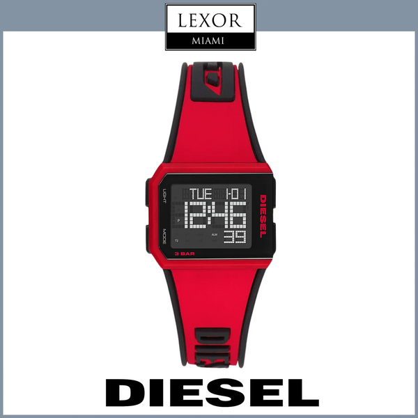 Diesel DZ1923 Chopped Digital Red Silicone Strap Men Watches