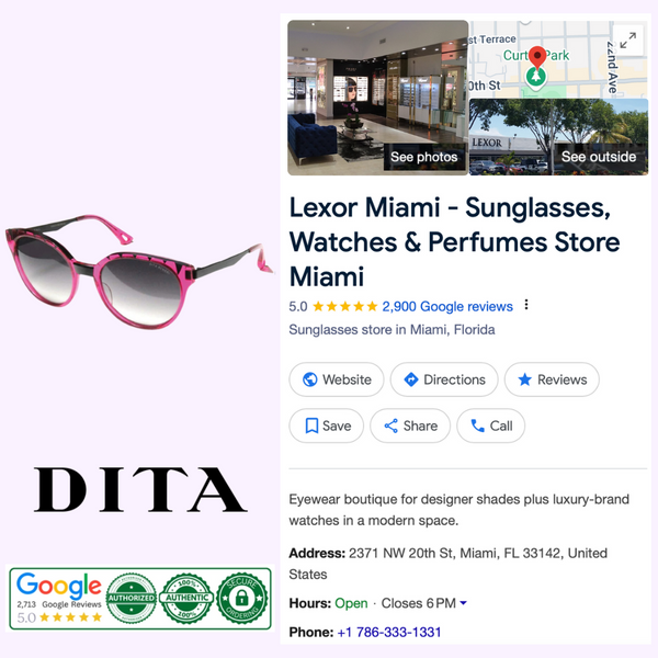 Dita 22020-D-PNK-BLK-56 Women Sunglasses