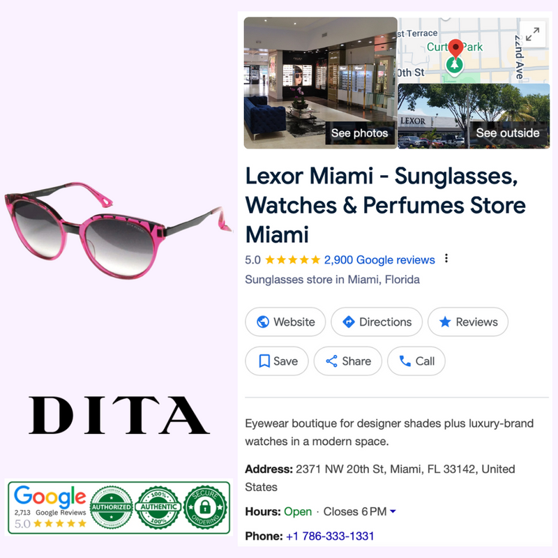 Dita 22020-D-PNK-BLK-56 Women Sunglasses