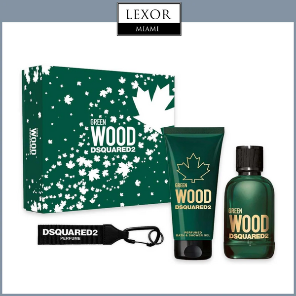 DSquared2 Green Wood 3.4 EDT 3PC Men Set (Hard Box)