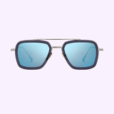 Front view of Dita 7806-A-SMK-PLD-52-Z Flight 006 Unisex Sunglasses by Dita Sunglasses featuring blue-tinted lenses, silver metal frame, and thin arms. The LEXOR MIAMI logo is shown at the top on a gray background.