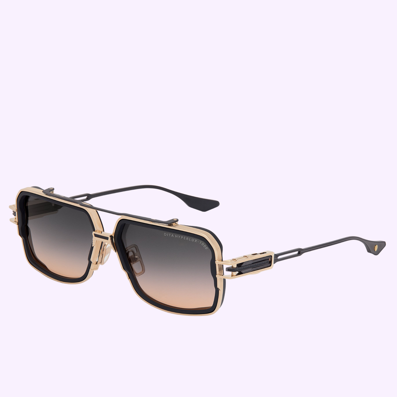 Dita HYPERLUX-1000 DTS470-A-02 sunglasses with gold and black geometric titanium frame