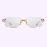 Rimless, rectangular Dita Sunglasses HYPERLUX-3000 DTX198-A-03 featuring a titanium frame with gold-tone metal hardware and bridge.