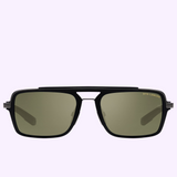 Black Dita Sunglasses LSA-404 DLS404-56-02RO navigator-style sunglasses with a rectangular silhouette, a thin top bar, and olive-tinted lenses.