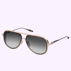 Dita Sunglasses OUTRCRAFT DTS188-A-01 Unisex: gold aviator titanium frames with black gradient lenses and slim black temple arms, shown on a light lavender background. OUTRCRAFT style inspired by Dita Sunglasses.