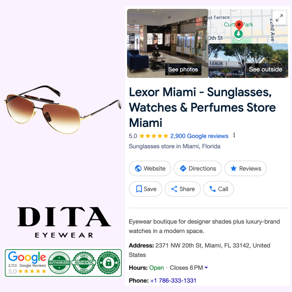 Dita warbird DRX-2054-B GLD-BLK-60 Sunglasses Unisex – Lexor Miami