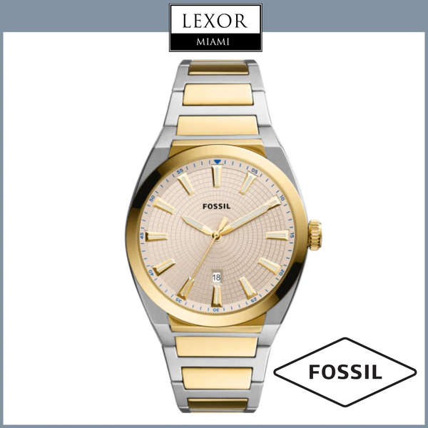 Reloj Fossil FS5823 Everett con correa de acero inoxidable de 2 tonos y 3 manecillas para hombre