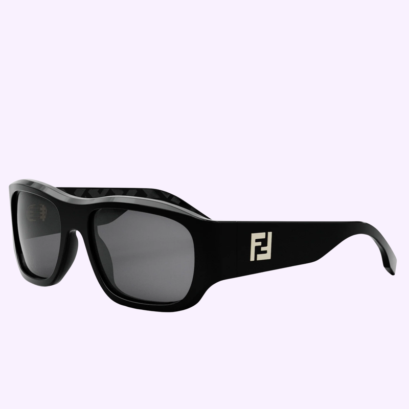 Fendi Black Sunglasses with Gold Temples and Dark Lenses FENDI Vintage Sunglasses Oval Black 7136 Odd Space Age Frame  main image 4