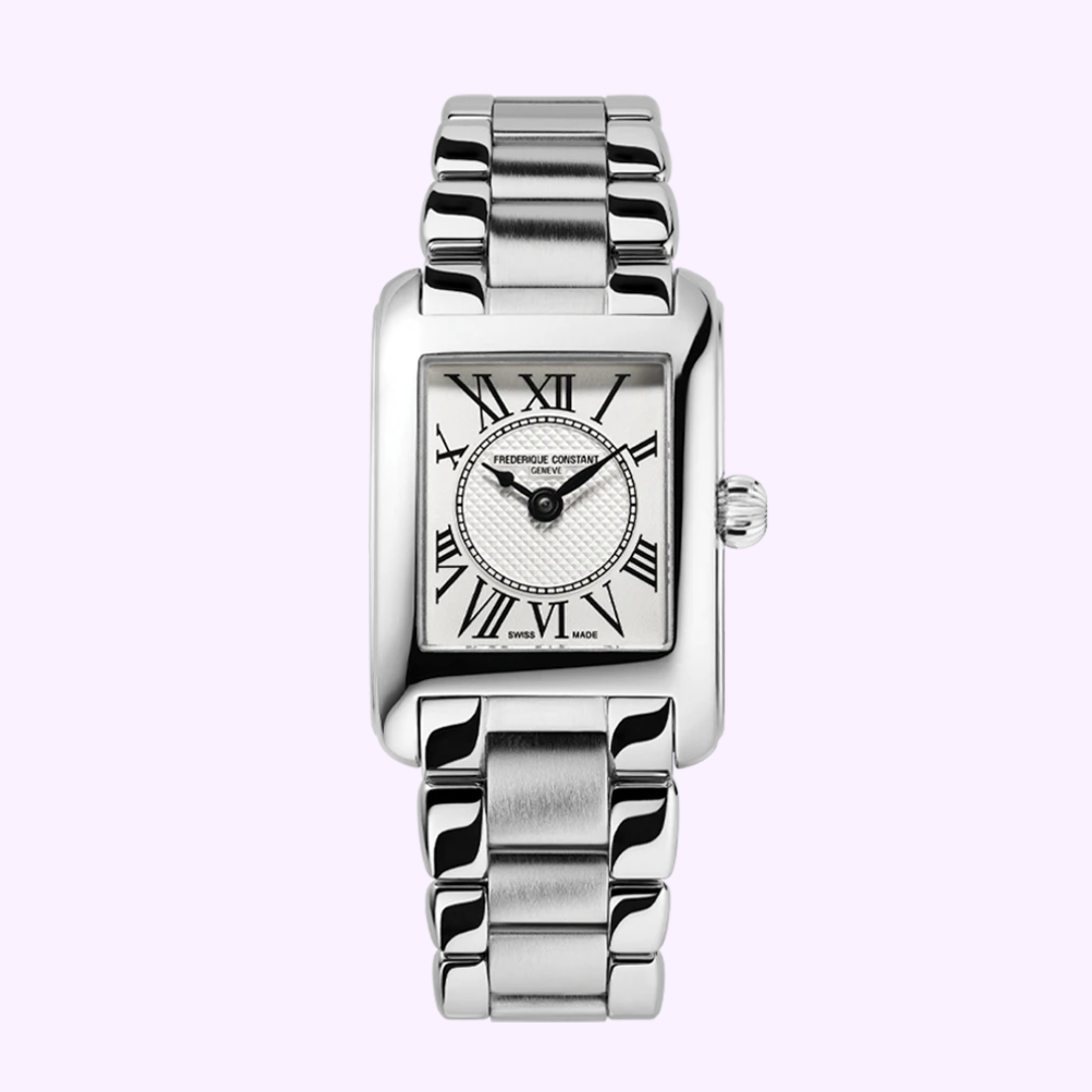 Frederique Constant Classics Carrée FC-200MC26B, white dial, rectangular stainless steel case, ladies watch
