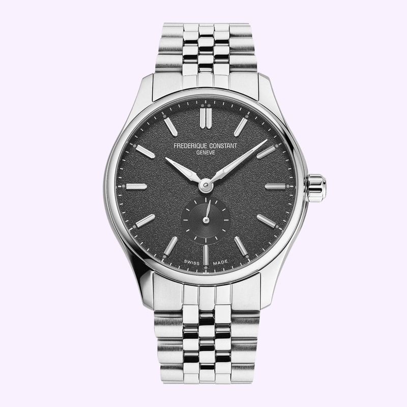 Frederique Constant Classics Index Automatic FC-530G3B6B Swiss automatic dress watch with black dial and stainless steel bracelet at Lexor Miami