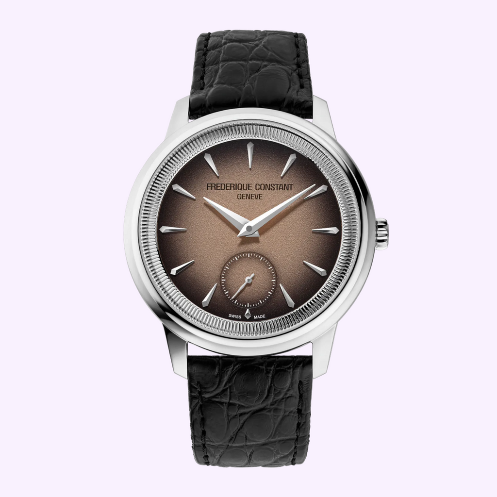 Frederique Constant Classics Moneta Handwinding FC-435BBL3S6 with black to salmon gradient dial and black strap