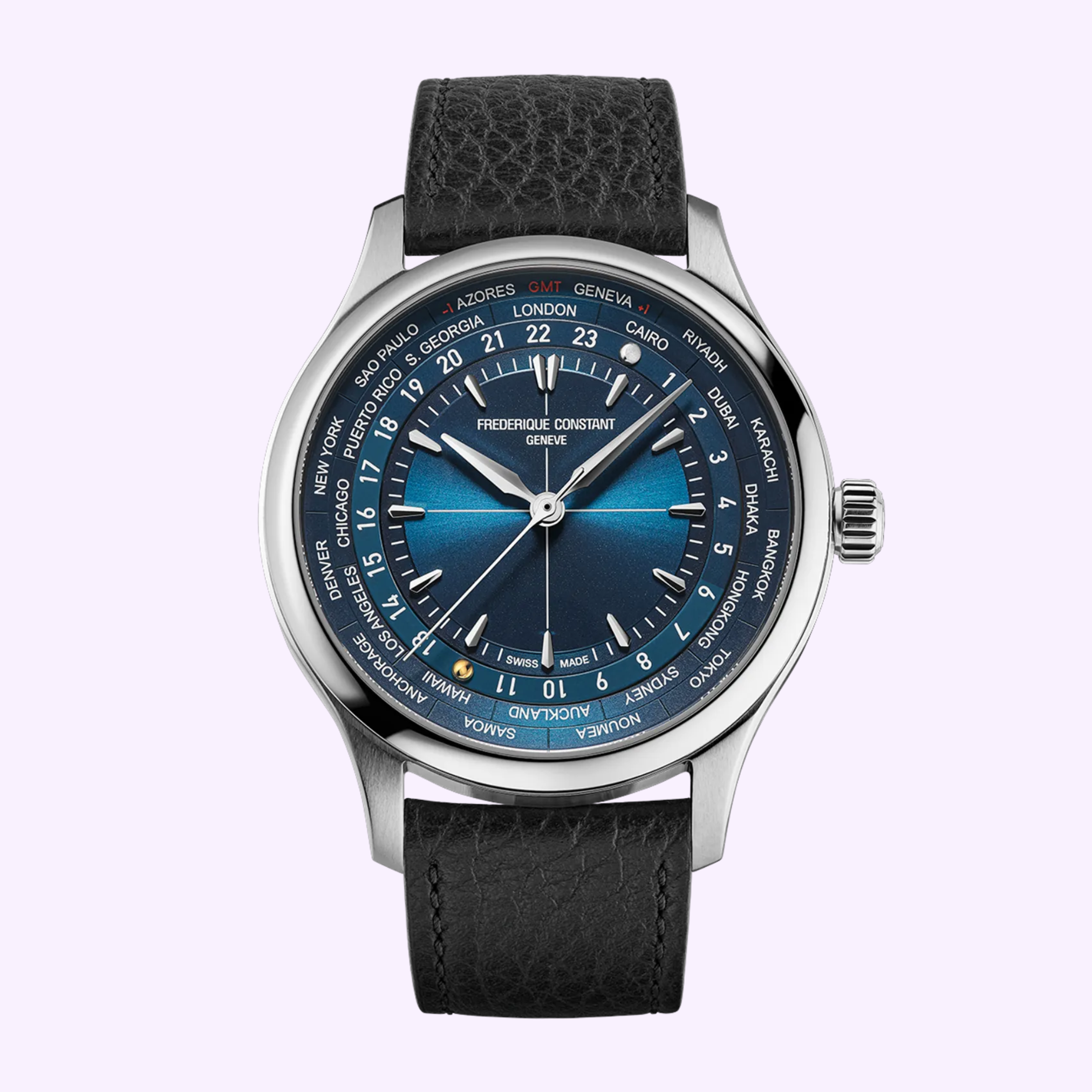 Front View Frederique Constant Watches Highlife Classic Worldtimer FC-718N4H6 Limited Edition