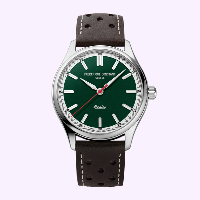 Frederique Constant Vintage Rally Healey Automatic FC-301HGRS5B26 with British Racing Green dial and brown leather strap