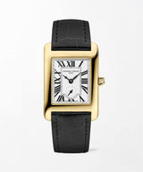 Introducing the Frederique Constant Watches Carrée Small Seconds FC-235S2C5—a gold rectangular ladies wristwatch featuring a white dial with black Roman numerals, small seconds subdial, and an elegant black leather strap. Embodying the refined aesthetic of Frederique Constant, this timepiece is perfect for those who appreciate classic Ladies design, while the Carrée Small Seconds detail adds sophisticated charm to its timeless appeal.