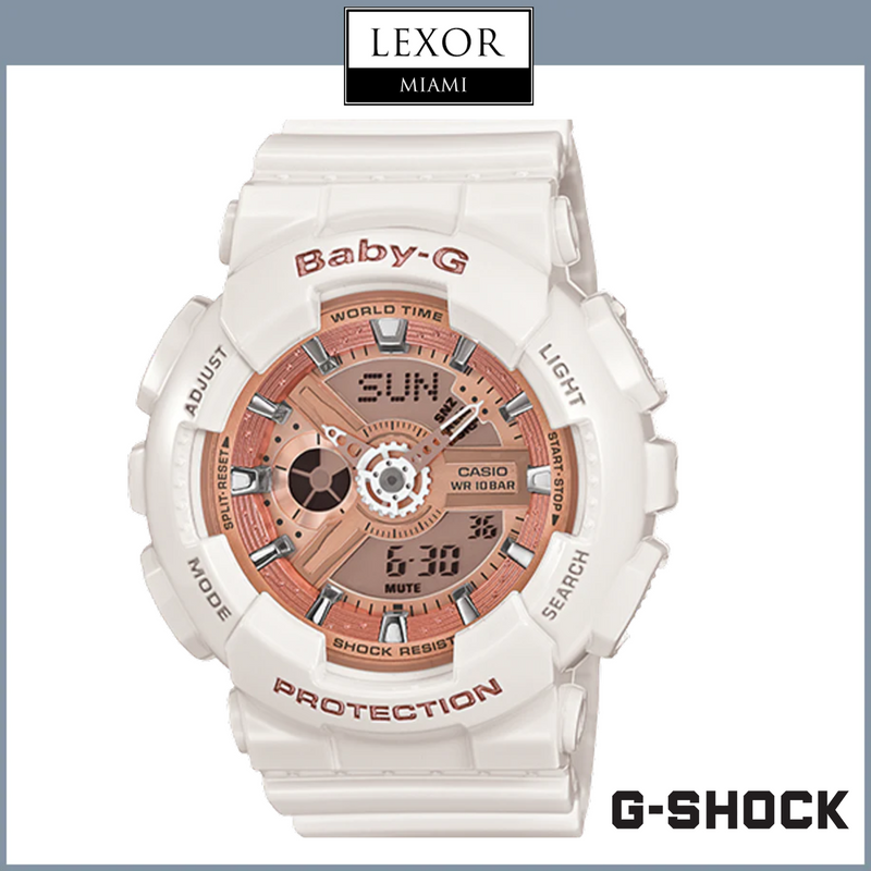 G-Shock BA110-7A1 Baby-G Analógico Digital Branco Resina Strap Relógios Femininos