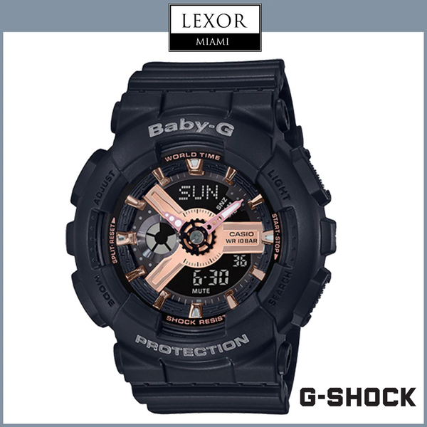 G-Shock BA110RG-1 Baby-G Analog Digital Black Resin Strap Unisex Watches