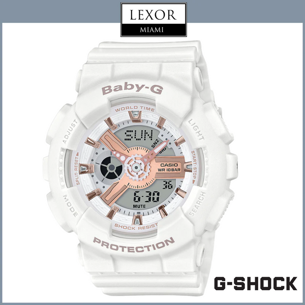G-Shock BA110RG-7A Baby-G Analog Digital White Resin Strap Women Watches