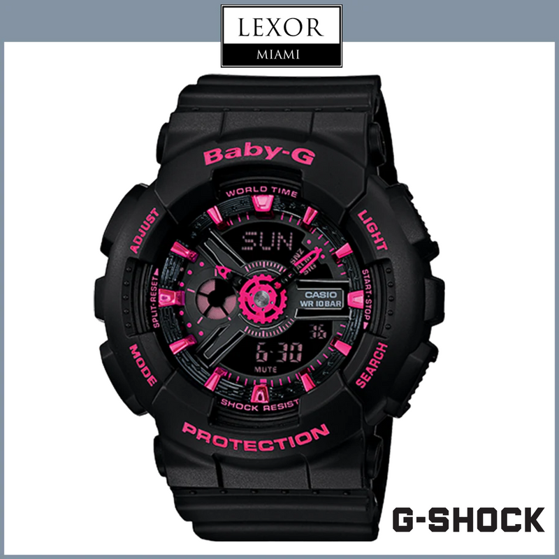 G-Shock BA111-1A Baby-G Analog Digital Black Resin Strap Women Watches