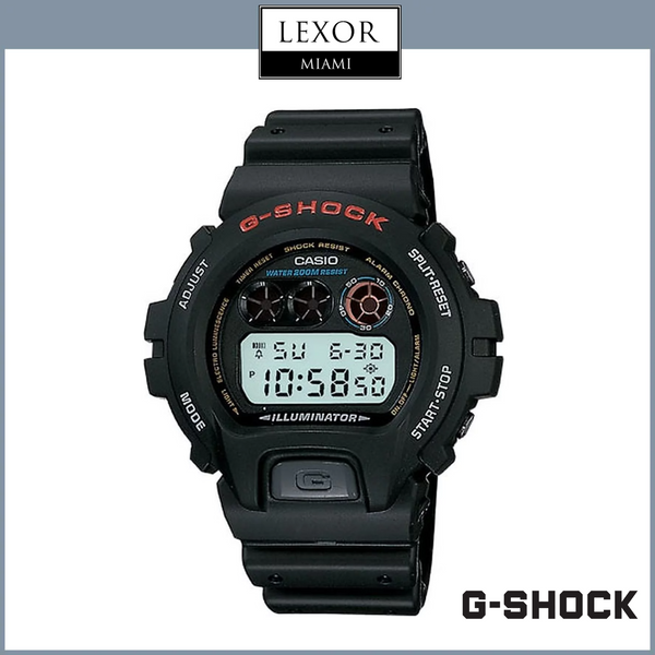 Relógios masculinos G-Shock DW6900-1V Classic Digital com pulseira de resina preta