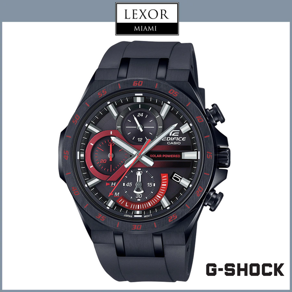 G-Shock EQS920PB-1AV Edifice Solar Chronograph Black Silicone Strap Men Watches