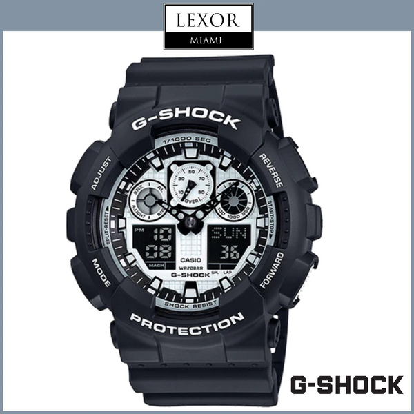 G-Shock GA-100BW-1A Analog Digital Black Resin Strap Men Watches