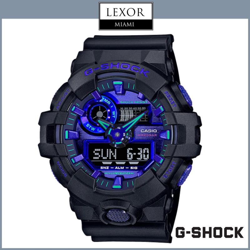 Relógios masculinos G-Shock GA-700VB-1ACR 3D Ana-Digi "VIRTUAL WORLD"