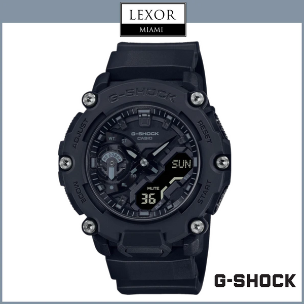 G- Shock GA2200BB-1A Heavy Duty Analog Digital Black Resin Strap Men Watches